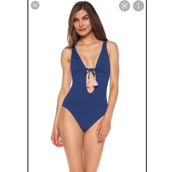 Isabella Rose Size L Navy One Piece Swimsuit - Picture 2 of 8